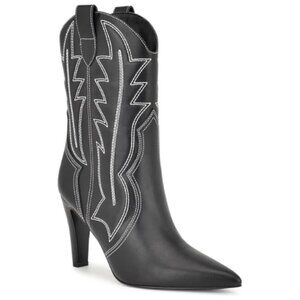 Nine West Women's Alama Western Boot Size 8.5M BLACK
